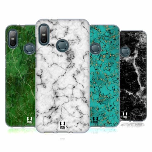 HEAD CASE DESIGNS MARBLE PRINTS SOFT GEL CASE & WALLPAPER FOR HTC PHONES 1 - Picture 1 of 12