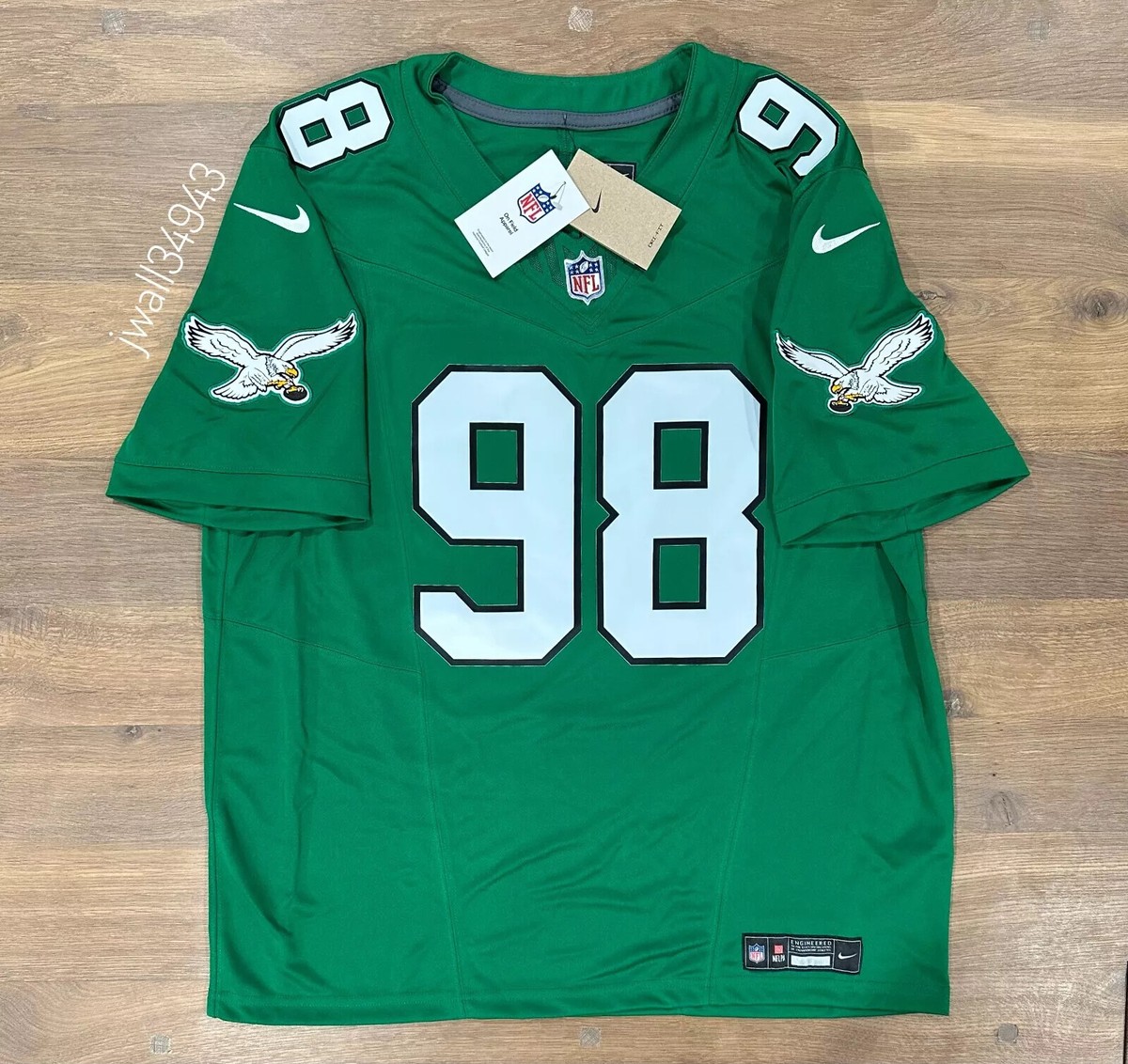 AUTHENTIC Nike Jalen Carter Philadelphia Eagles Kelly Green