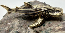 Kupfer Messing Figur   Walhai   Setzkasten Tierfigur Deko Fisch Unterwasserwelt