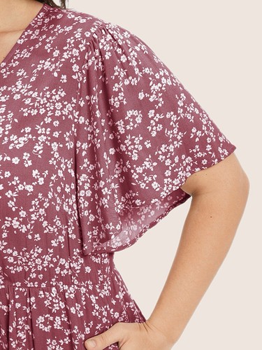 Bloomchic Ditsy Floral Knee Length Dress Size 12 LARGE Elastic Waist Pockets NWT - Picture 4 of 6