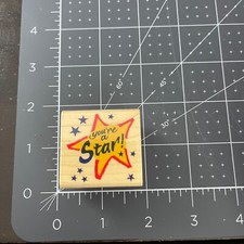 Inkadinkado You're A Star Rubber Stamp 4227 Wood i120