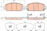 TRW GDB3615 Bremsbelagsatz, Scheibenbremse For Honda Honda (Dongfeng) Honda (Gac