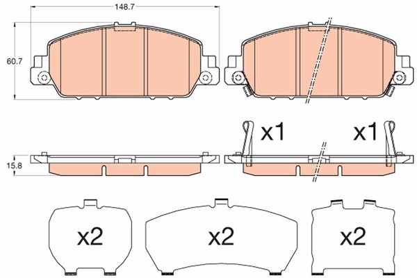 TRW GDB3615 Bremsbelagsatz, Scheibenbremse For Honda Honda (Dongfeng) Honda (Gac-image
