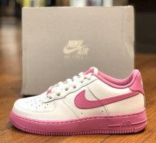 NEW Youth Grade-School Nike Air Force 1 BG White/Magic Flamingo IB4411 100 
