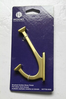 Hickory Hardware S077192-BGB Clothing Robe Hook Lg. Brushed Golden Brass Finish