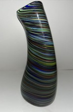 Murano Glass Vase Swirl Marbled Multicolor Italy Gold Fleck