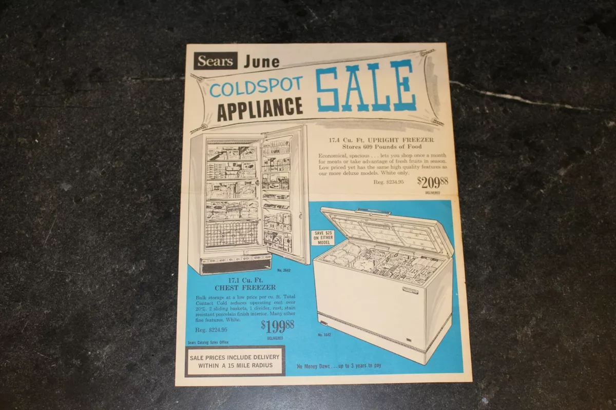 SEARS ROEBUCK CO. COLDSPOT FREEZERS SEARS BEST AIR COND SALE