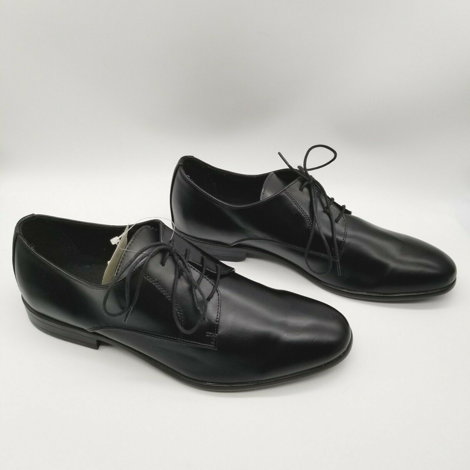 H\u0026M Mens Black Lace Up Round Toe Oxford 