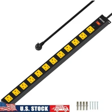 12 Outlet Power Strip Surge Protector 2100 Joules 6ft Cord Industrial Use