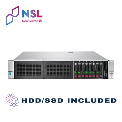 HP DL380 Gen9 8SFF 2x E5-2667v4 3.2GHz =16C 128GB P440AR 2x 1.2TB SAS 4xRJ45
