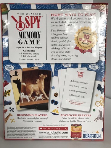 BRAND NEW SEALED The Classic I Spy Memory Game Ages 4+ Picture Riddles 1-6 Play - Picture 2 of 5