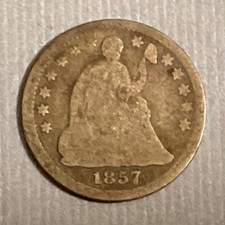 1857 Seated  Liberty Half Dime cd -