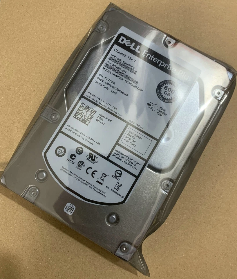 00VX8J Dell EQL 600GB 15K RPM 6Gb/s SAS 3.5" HDD Hard Drive - Image 3 of 4