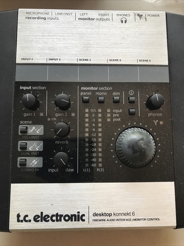 TC Electronic Desktop Konnect 6 Firewire Audio Interface Untested No Power Cord - Picture 2 of 6