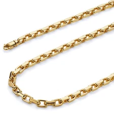 Wellingsale 14k Yellow Gold Solid 5mm Handmade Chain Necklace - 26"