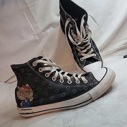 Hello Kitty Converse Chuck Taylor All Star High Top Schuhe Schwarz Unisex W10 M8