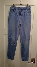 Vintage JORDACHE Size 7/8 Jeans Tapered Leg High Waisted Ankle Zip. 29" X 29"