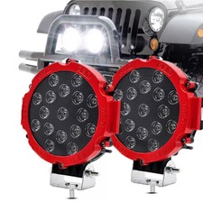 2x Round 7 Led Work Light Bar Spot Offroad Suv Atv Drl Driving Bumper Fog Pods