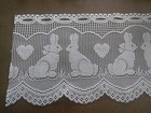 Bunny Rabbit Pairs And Hearts Cream Lace Valance• 11 Feet Across X 11.5" Long — photo 1