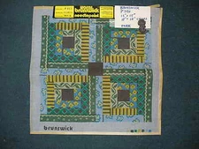 Painted needlepoint canvas by Brunswick P350 15" x 15" 3 available w/yarn count