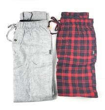 Eddie Bauer Men's 2 Pack Flannel Sleep Pants Pajama Bottoms Small Red Blac Plaid