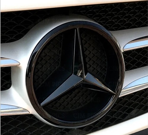 Mercedes Front GLÄNZEND SCHWARZ Grillabzeichen Abdeckung 18,8cm A C CLA GLA ML CLS E KLASSE - Bild 7 von 12