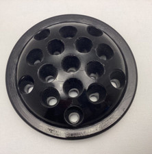 Vintage Black Amethyst Glass 16-Hole Flower Frog