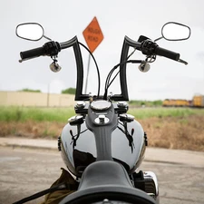 MOFUN 12" x 1-1/2" Pre-Wired Handlebar Fat Bars For Harley Road King FLHR FLHRC