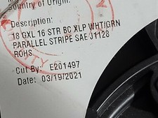 Copperfield 18awg GXL SAE J1128 XLPE Automotive Lead Wire White/Green /100ft