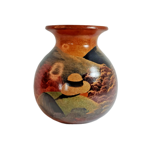 Handbemalte Volkskunst Keramik Ton Vase Kanne Glas Nicaragua? Südamerika? - Bild 1 von 11