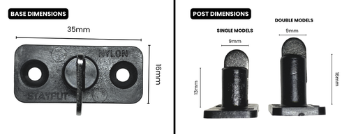23x Stayput Horizontal Double Black Fastener includes Postage for pookle46 - Picture 2 of 4