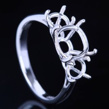 Fashion Jewelry Fine Ring 8x8mm Cushion Cut or 8mm Round semi mount Silver 925