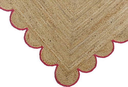 Alfombra de vieira de yute con forma rectangular alfombra de área trenzada a mano para sala de estar pasillo - Imagen 24 de 42