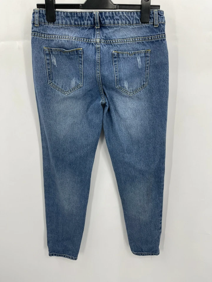 Jeans Denim Co para mujer talla 4 azules cónicos Distress lavado medio Foto 2 de 4