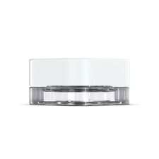 320pk - 9ml Child Resistant Square Glass Concentrate Jar Matte White White Lid