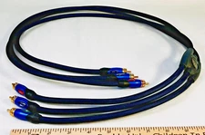 4ft Triple RCA Male Audio to 3 RCA Male Audio adapter blue braided THX certified