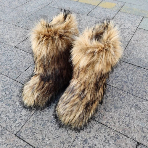 Bota de Piel Mongolia Fábrica Invierno Damas Caliente Zapatos para Nieve Botas de Piel Sintética Bota Larga - Imagen 43 de 47