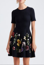 Oscar de la Renta Flared Jacquard-Knit Cotton-Blend Dress SZ S - NWOT RT$2,190.