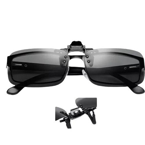 Unisex Driving Fishing Sport UV400 Discolor Polarized Clip On Flip Up Sunglasses - Picture 11 of 25