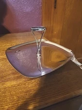 Vintage Chrome MCM 10" Appetizer Serving Tray with Handle, Milbern Creations