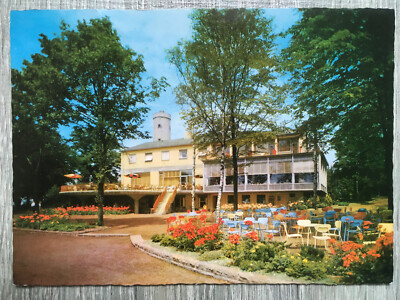 Postcard Beckum Westphalia Höxberg Café Guest House Garden approx. 1960s | 2982