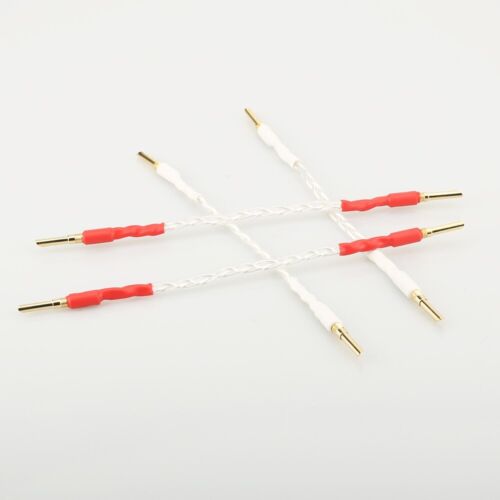 4PCS 15CM OCC Placcato Argento Hi-Fi Jumper Cavi Audio Altoparlante Cavo per Amplificatore - Foto 1 di 6