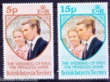 British Antarctic Territory 1973 MNH, Anne, Mark Wedding, Royal Family