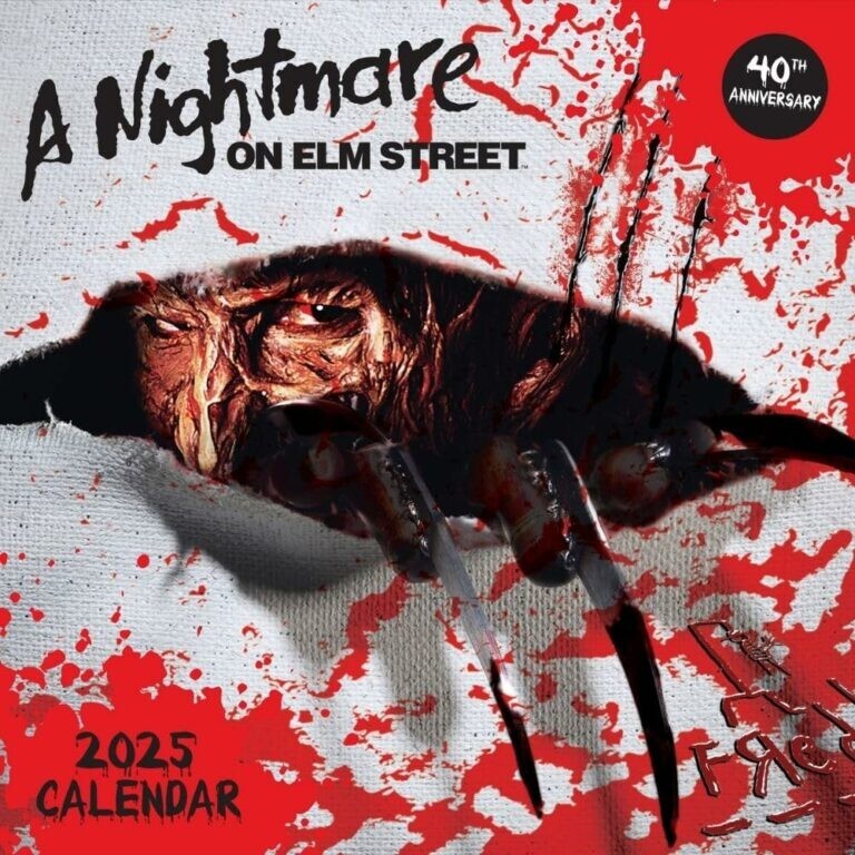 A Nightmare on Elm Street Quadrato Calendario 2025, Regalo di Natale, Ufficiale