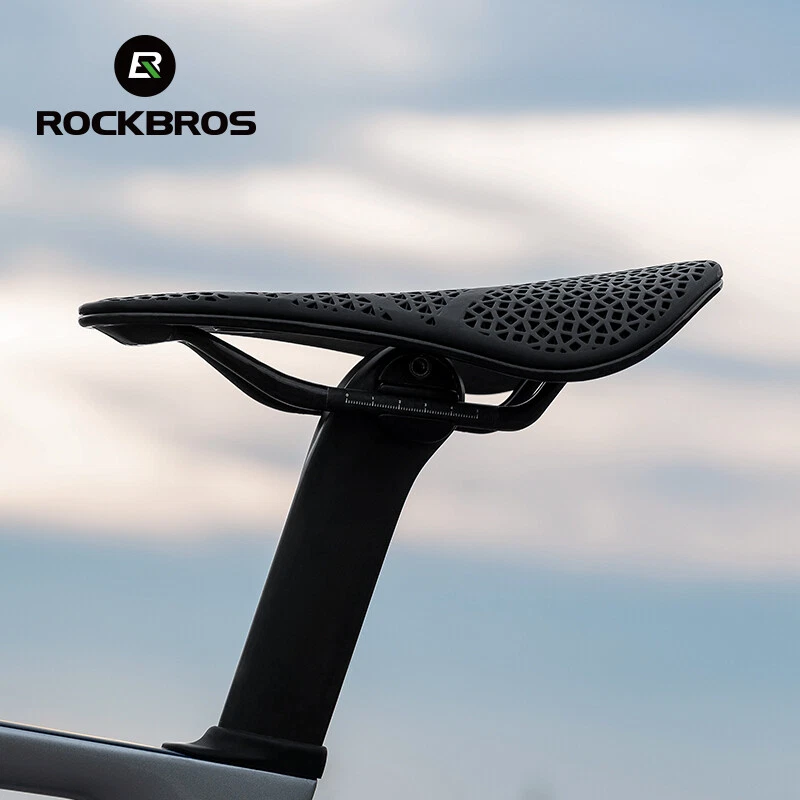 Sillín de bicicleta ROCKBROS 3D impreso ultraligero de fibra de carbono hueco para bicicleta Foto 2 de 4