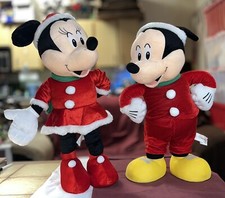 Mickey And Minnie Disney Holiday Plush Figures 28  Tall - Gemmy Industries