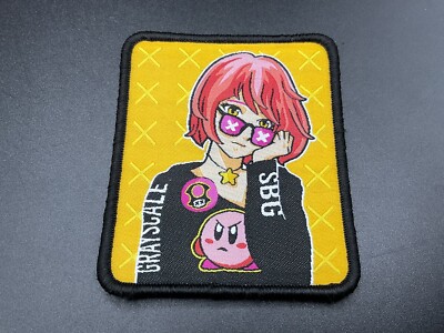 Castle x Grayscale Smashed Brothers Gear Kirby Gal EDC Woven Pouch Patch