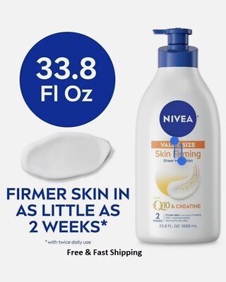 NIVEA All Skin Firming Hydration Body Lotion Moisturizer Q10 Shea Butter 33.8 oz