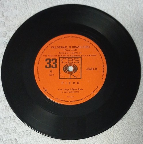 PIERO Pedro Nadie / Valdemar O Brasiliero Vinyl Album 45 7” Brazilian Import VG+ - Picture 2 of 3