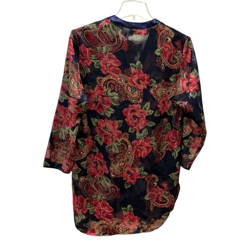 P/S NEW VTG Victorias Secret Gold Label shirt Nightgown Satin Button Floral asia - Picture 4 of 9